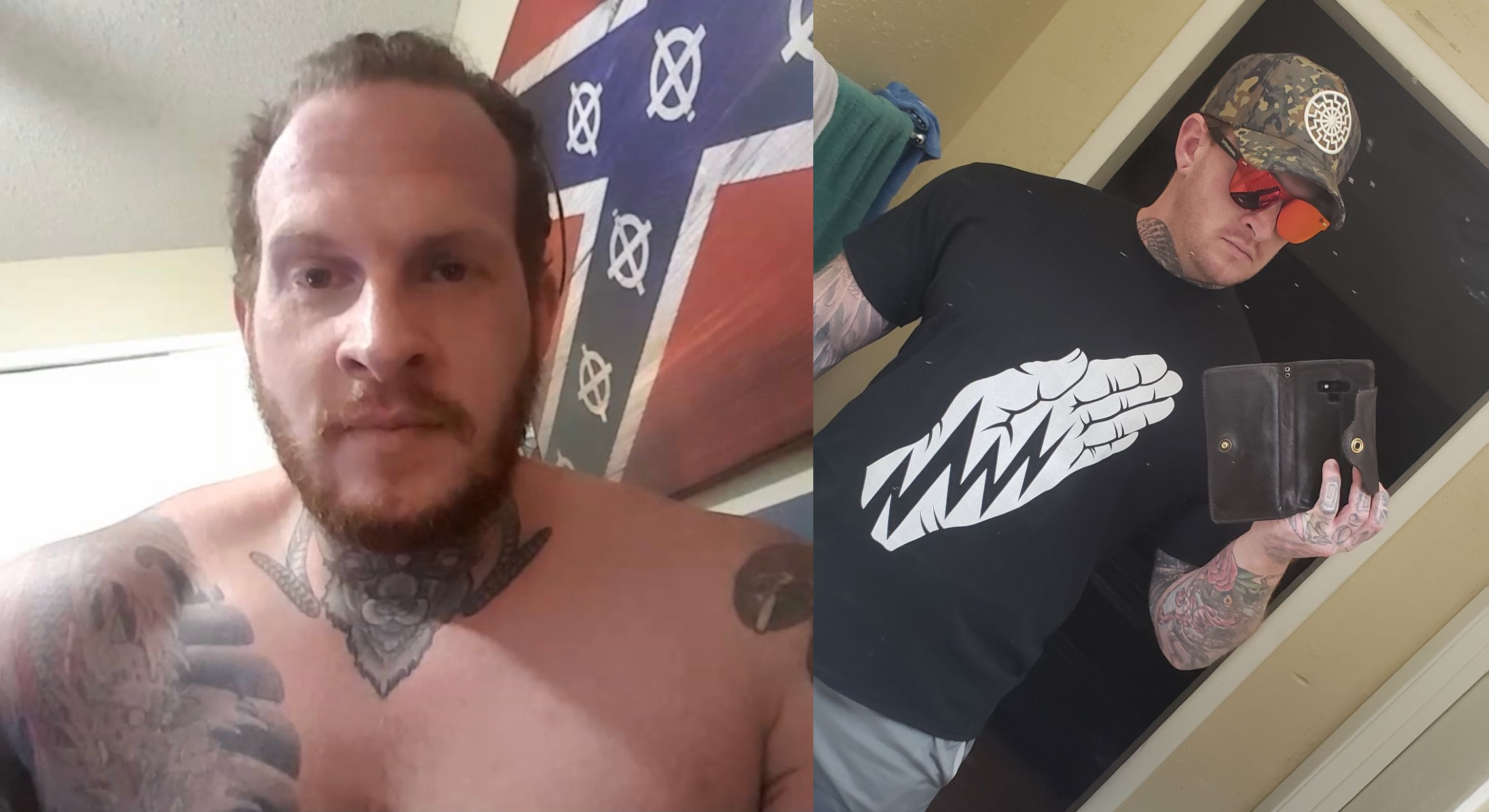 two pictures of neo-Nazi Christopher Pohlhaus aka The Hammer.