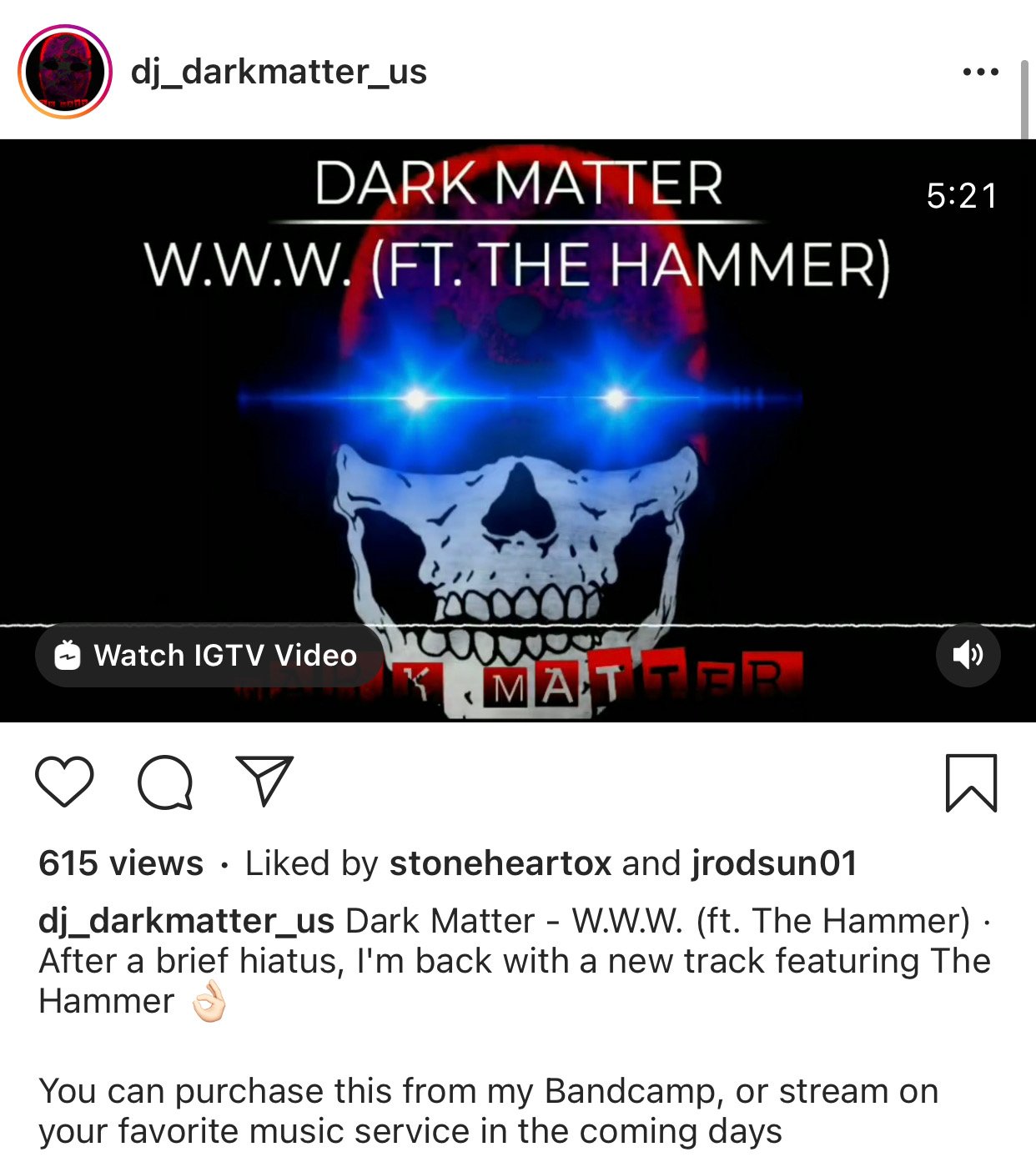 DJ Dark Matter song W.W.W.(White Western World) featuring The Hammer
